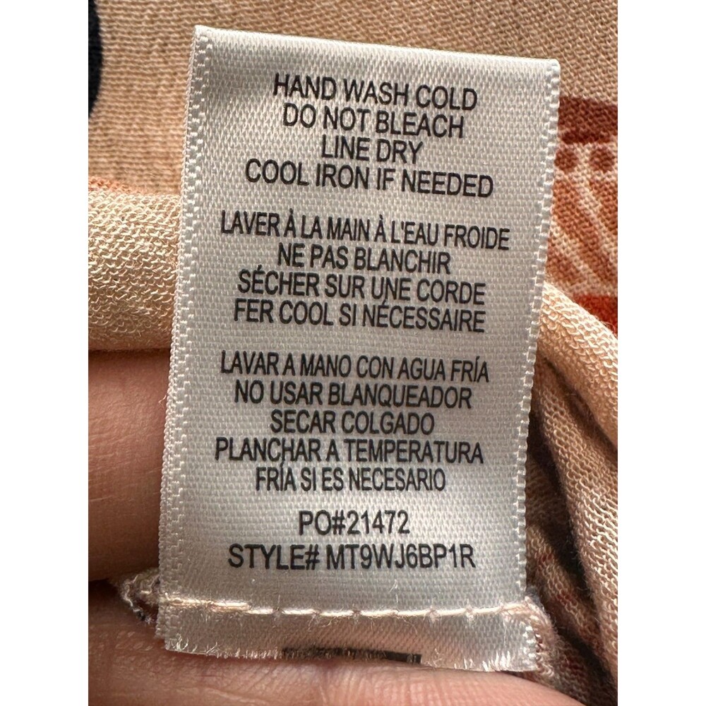 Bobeau Boho Floral Rayon Top Black Lace Trim Blouse S - Picture 6 of 10